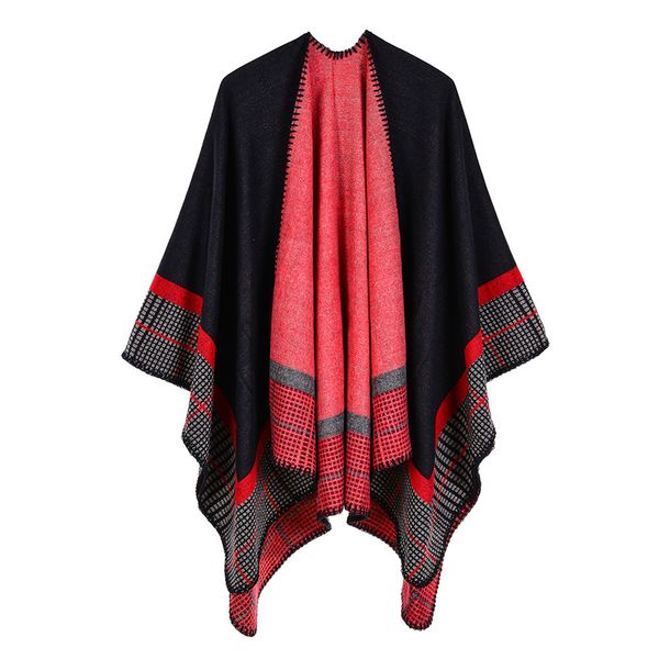 

2019 new fashion ladies winter scarf blanket quality women poncho warm wool ponchos capes long knit thick women echarpe shawls