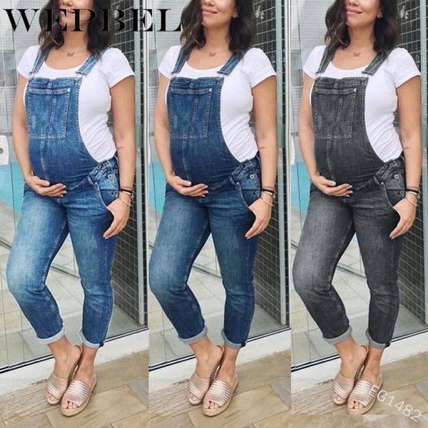 

wepbel summer strap jeans casual women's denim patchwork pockets jumpsuits strap jeans large size, Black;white