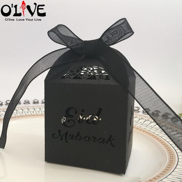 

100 pcs eid mubarak gift box candy bags islamic muslim party favors packaging box paper eid decoration ramadan supplies