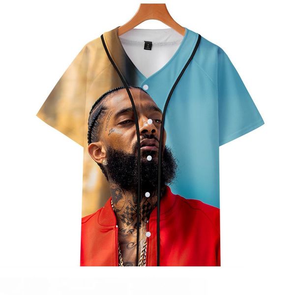 

2020 hip hop baseball mens designer t shirts nipsey hussle harajuku rapper streetwear summer clothes short sleeve popular t shirts, White;black