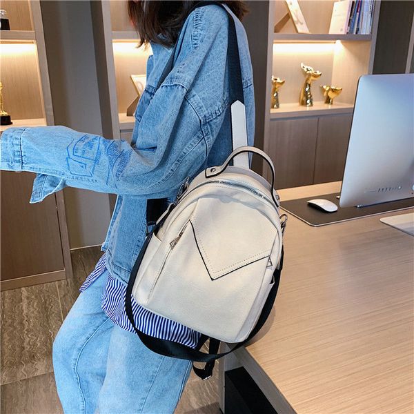 

2020 new ladies soft leather backpack tide brand female ins wild korean small backpack simple casual shoulder bag