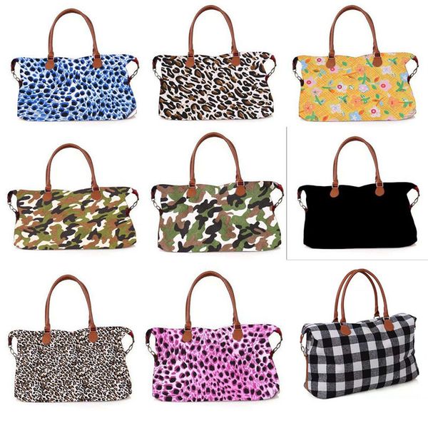

17-дюймовый клетчатый цветочный леопардовый вещевой мешок big travel камуфляжный камуфляж сумка с принтом животных с двумя ручками weekender