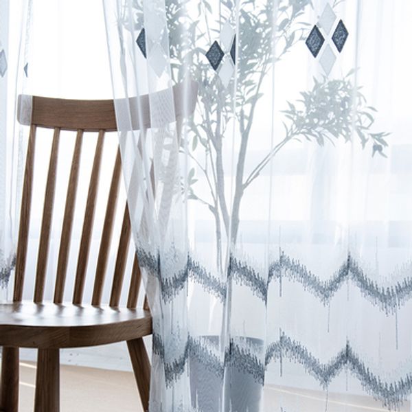 

2x custom made chiffon window curtain tulle sheer curtain veil window dressing wave white