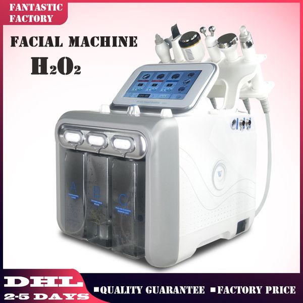 

6 in 1 h2 o2 hydra facial dermabrasion hydro microdermabrasion peeling vacuum skin cleaning water aqua oxygen spray device beauty equipment