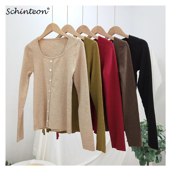 

2019 autumn new women sweater high elastic square collar pullover slim tight bottoming solid color inside clothing, White;black