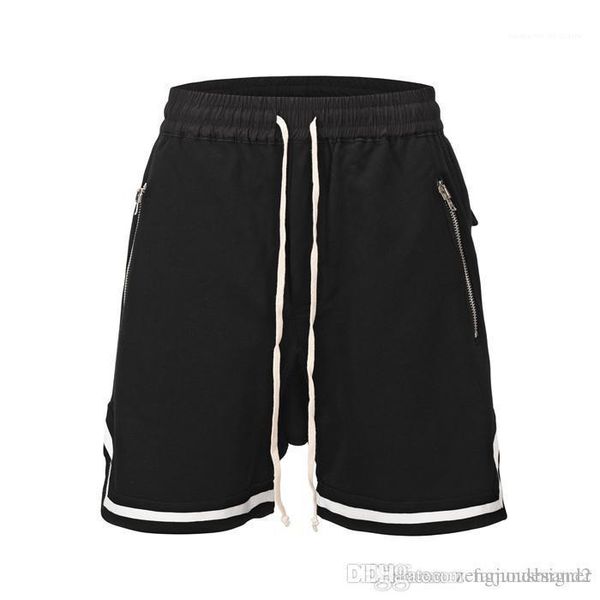 

belt casual half knee short mens loose designer fitness shorts summer ttrend hip hop, White;black