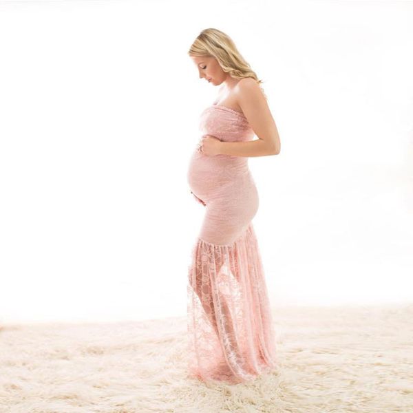 

maternity dress lace pregnant clothes dress pgraphy clothing women maternity summer sleeveless long pregnant, White