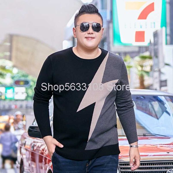 

men's leisure joker loose pullover plus fat plus knitting backing shirt, Black