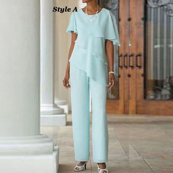 

4 styles vestido de madrinha chiffon mother of the bride pant suits plus size formal evening pants for wedding party, Black;red