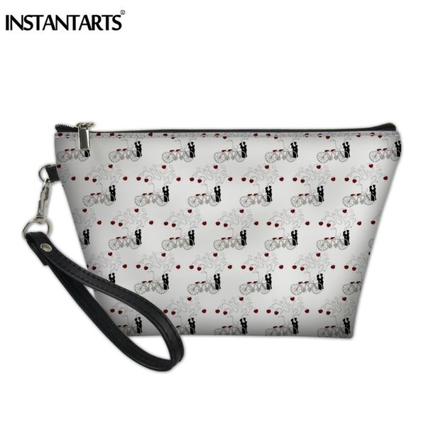 

instantarts cool bicycle puzzle printing women cosmetic bags travel daily necessities portable storage case girls make up bag