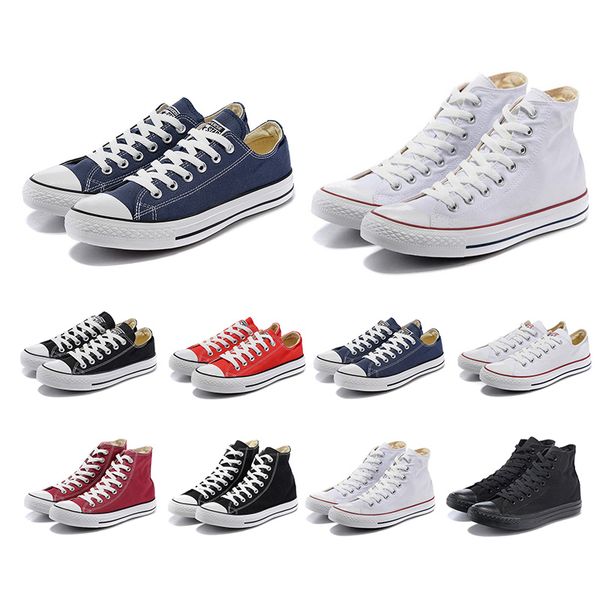 

2019 casual shoes for women men triple white red black dark blue stripe canvas walking skateboard shoe size 36-44