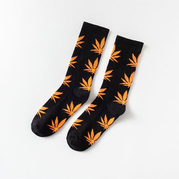 

sport socks mens thread maple leaf designer socks womens chaussettes athletic autumn running basketball in tube socks 40 colors, Black