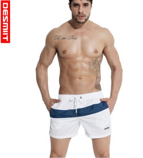 

2018 brand desmiit summer men's beach shorts leisure sport running workout shorts quick dry surfing loose and light board