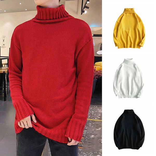 

men's pullovers winterÂ warm turtleneckÂ sweater Â knitwear long sleeve jumper pulloverÂ cotton sweater, White;black