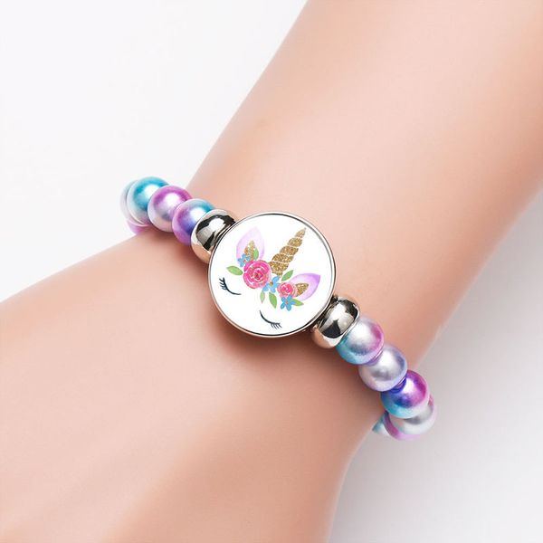 

miss unicorn bracelet unicorn glass cabochon bracelet jewelry women bracelets chunks button kids birthday fashion jewelry 320271, Golden;silver