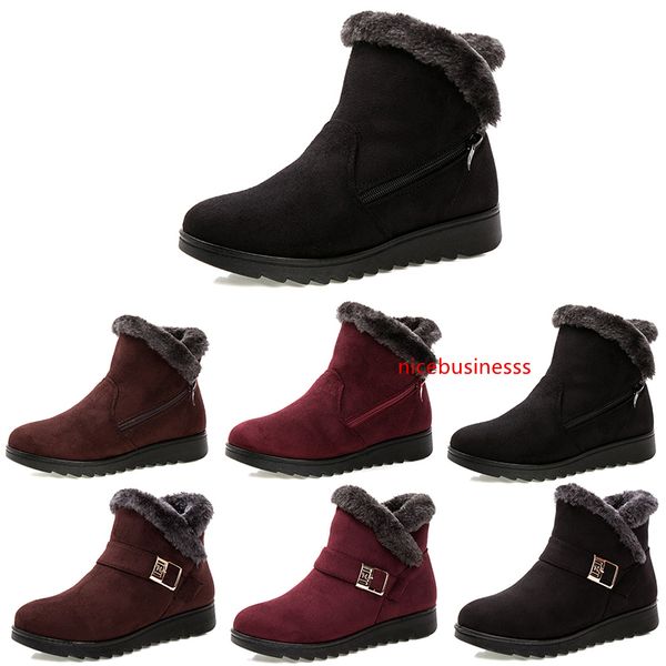 

non-brand winter women snow boots triple black red brown suede ankle boots mother shoes keep warm 35-40 style 13 wholesale