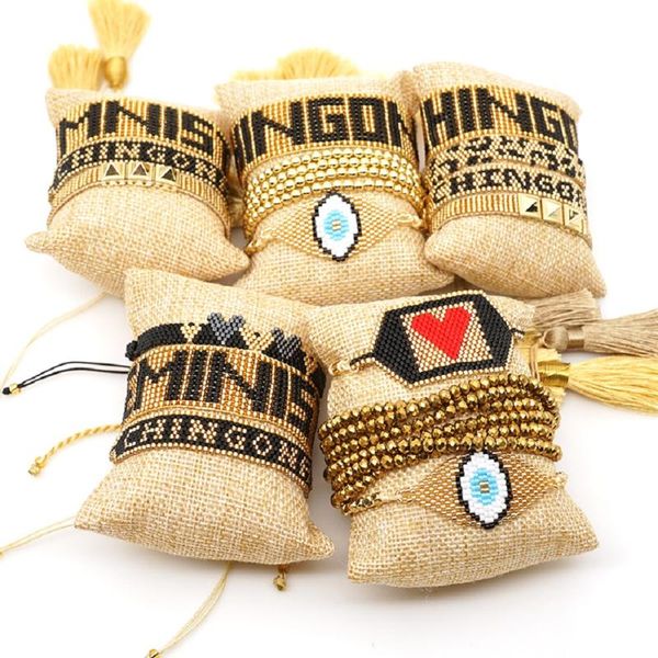 

zhongvi miyuki leopard bracelet chingona-power pulseras mujer moda 2020 heart feminista-women evil eye bracelet jewelry handmade, Black