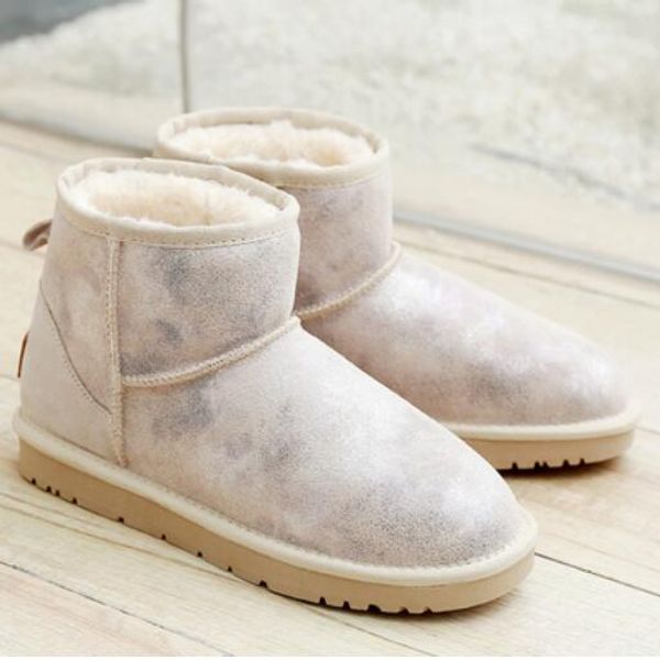 

women winter fur warm snow boots luxury genuine leather velvet thicken cute fashion warm soft student non-slip snow boots, Black