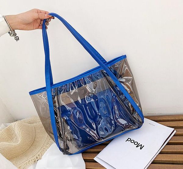 

women's bags transparent jelly bag tote bags women designer summer letter big bag shoulder handbag sac main femme large capacity handba