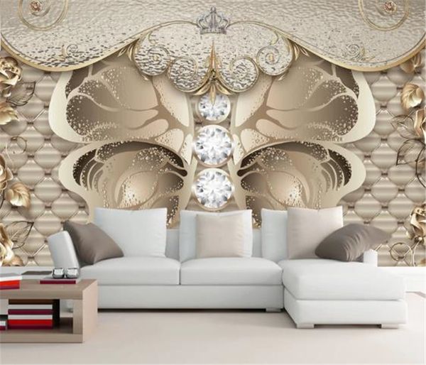 Wholesale Luxury 3d Wallpaper For European Luxury Golden Peony Living Room Bedroom Tv Background Wall Hd Decorative Wall Paper Mural Hd Wallpapers Hd