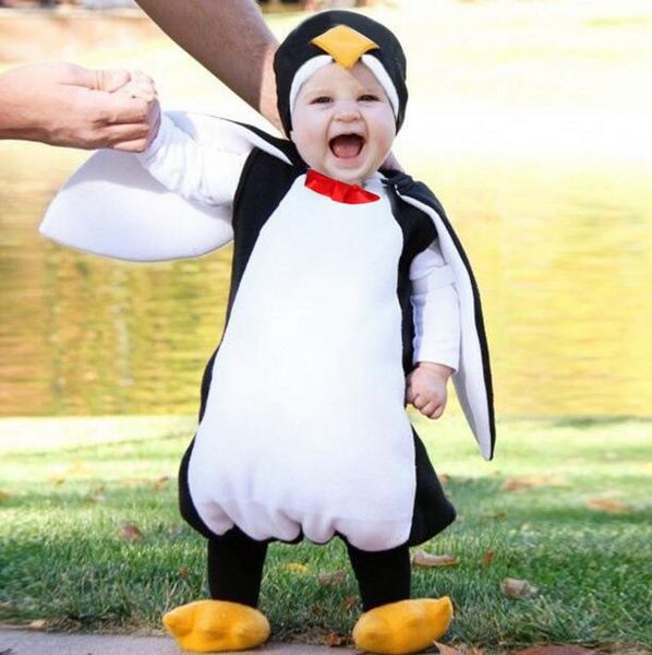 

baby boys girls carnival halloween costume romper kids clothes set toddler cosplay penguin jumpsuits infant clothes, Blue