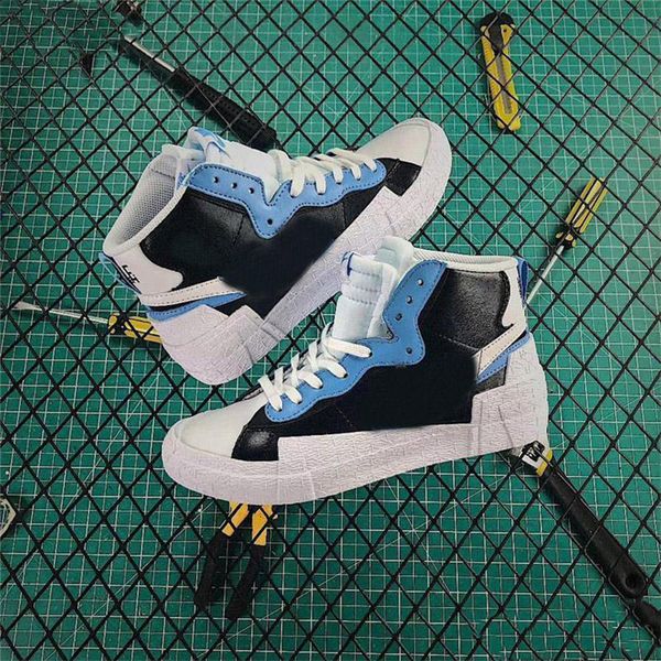 

2019 authentic blazer mid high sacai snow beach with the dunk white black legend blue ld waffle bv0072-700 men outdoor shoes size 5-13