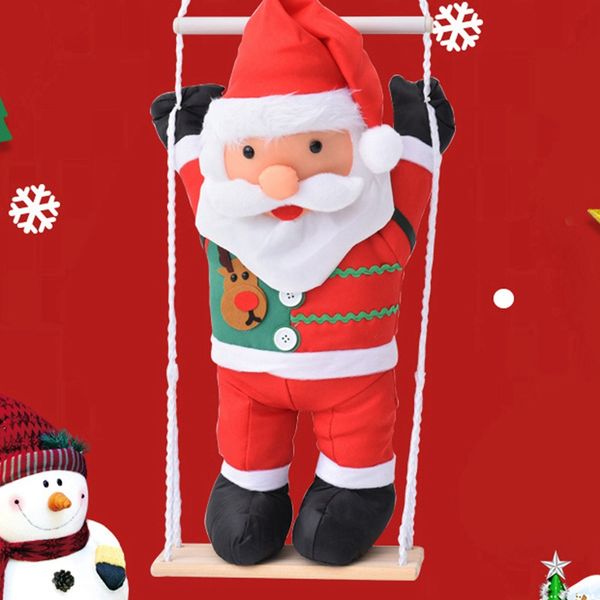 

christmas decoration santa claus climbing on rope for indoor/outdoor wall window hanging xmas ornament decor