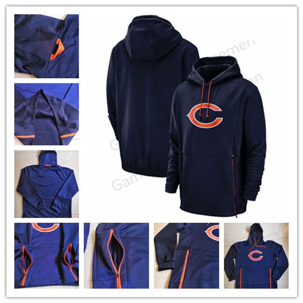 

2020 chicago sweatshirts bears heathered sideline performance player pullover hoodie men's s-4xl ing, Blue;black