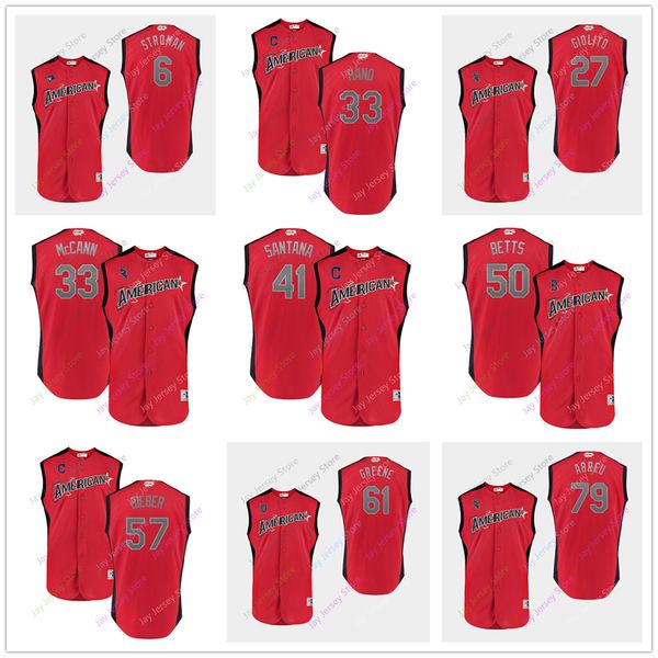 

2019 All-Star Jersey Marcus Stroman Lucas Giolito Brad Hand James McCann Carlos Santana Shane Bieber Jose Abreu Mookie Betts Shane Greene