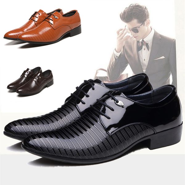 

38-48 mens dress shoes gentleman's comfortable business stylish formal shoes, Black