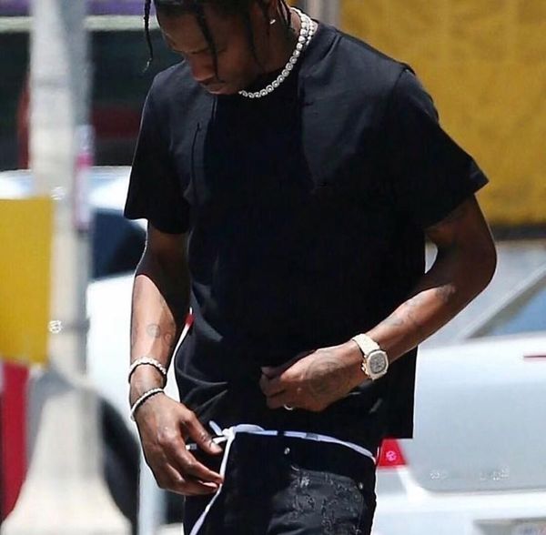 

19ss роскошный европейский малый логотип тройник буквы вышитые короткие рукава мужчины и женщины высокое качество хлопка свободные футболки, White;black