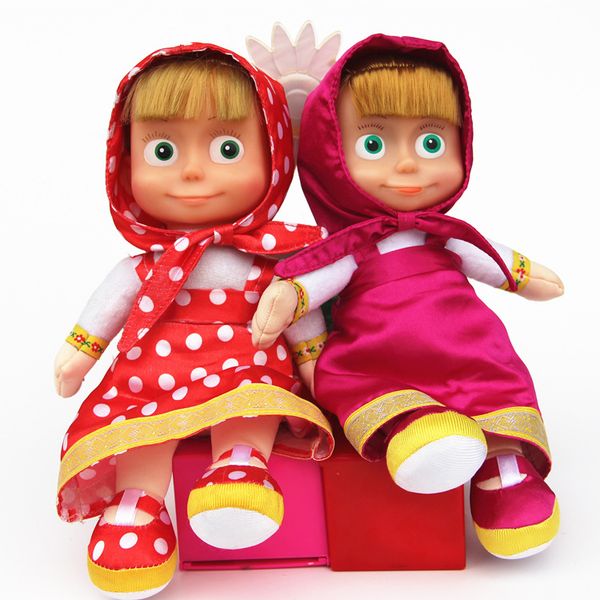 

russian martha marsha 27cm popular masha plush dolls pp cotton toys kids briquedos birthday gifts speak music doll