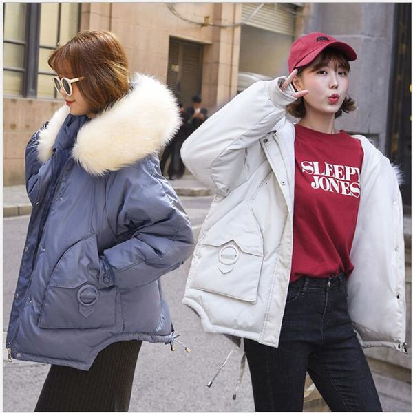 

women winter jas 2019 students katoenen jas abrigo mujer hooded short women winter warm parka harajuku 195, Black