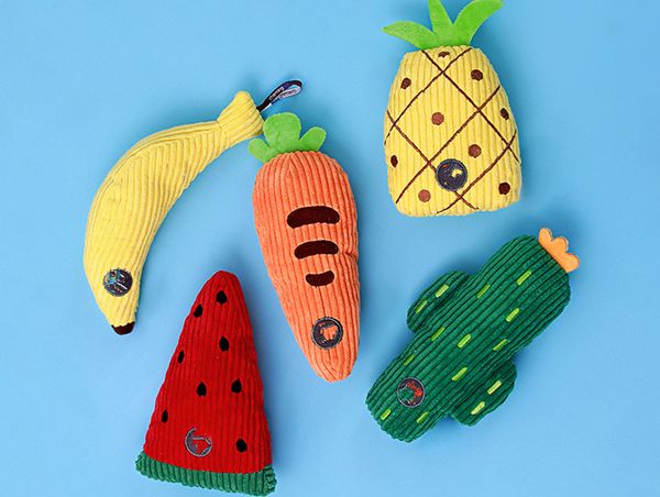 

fruit squeak for dog puppy plush strawberry pineapple pet toy sound toys