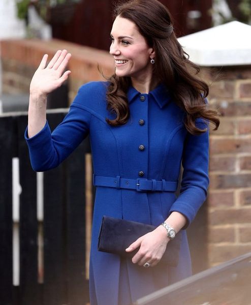 

2017 spring new kate middleton princess coat fashion a-line blue coat, Tan;black