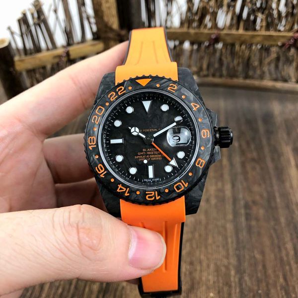 

2020 лучшие роскошные автоматические мужские часы дайвер безель нержавеющая сталь синий красный керамика сапфировое стекло 40 мм мужские час, Slivery;brown