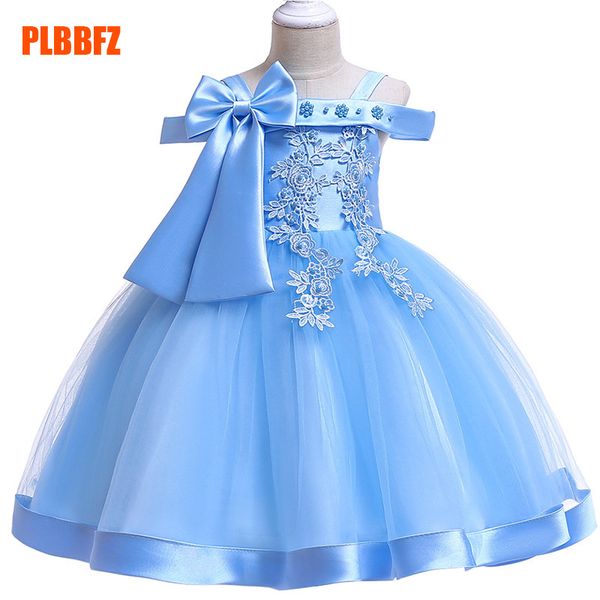 

big bow girl ball gown wedding clothes first communion princess dress baby costume beading vestido children party clothing, Red;yellow