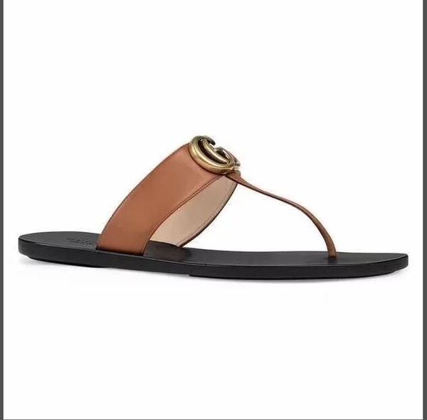 

flip flops classic slides women sandals slippers flip flops flat leathers womens sandals non-slip slippers 35-42 with box dustbag, Black