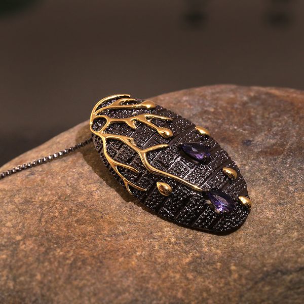 

2020 new exaggerated personalized tree branch pendant necklace for women vintage two tone tungsten gold zircon chain necklace, Silver