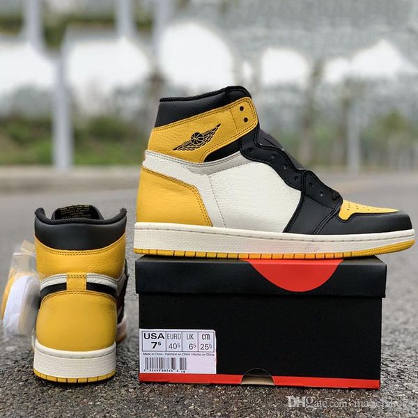 

Update Yellow Toe Mens Basketball Shoes 1s Brand Designer Trainers Shoes 2019 Fashion Sports Sneakers With TOP Quality