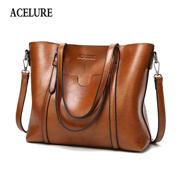 

2020 new designer women's handbag oil wax pu luxury shopping bag with wallet fashion single shoulder slant span bag