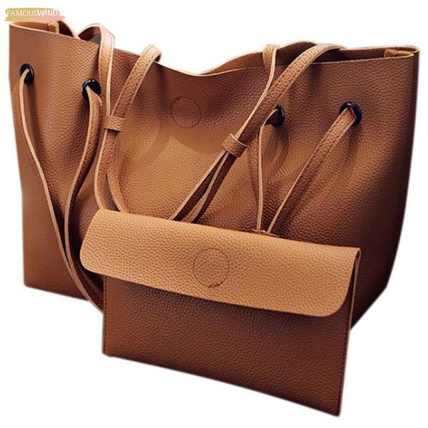 

women no zipper pu leather shoulder messenger bag tote purse handbag crossbody satchel brown