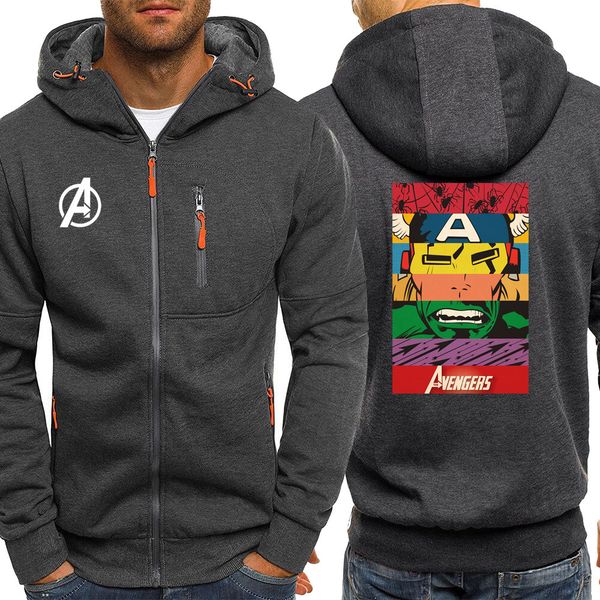 

autumn men hoodies the jackets zipper fashion coat mens hoodie sweatshirt hip hop fleece tracksuit streetwear, Black