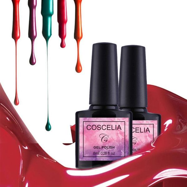

coscelia 8ml40 colors gel nail polish uv gel varnish polish for nails manicure tools nail art long lasting soak off, Red;pink