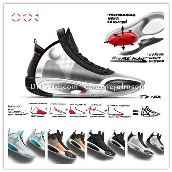 

2019 new jumpman xxxiv 34 eclipse blue void green white black red mens basketball shoes for 34s men's sports sneakers 7-12 dway