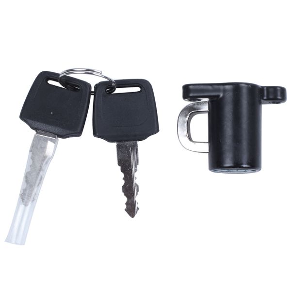 

universal motorcycle motorbike bike helmet lock hanger hook & 2 keys set black