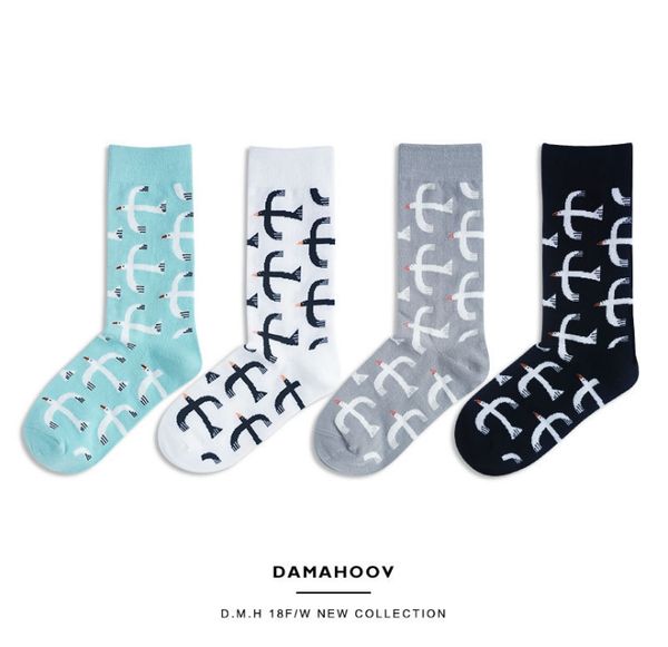 

New original de ign eagull cartoon per onality cotton ock for men and women ock in autumn and winter 2019