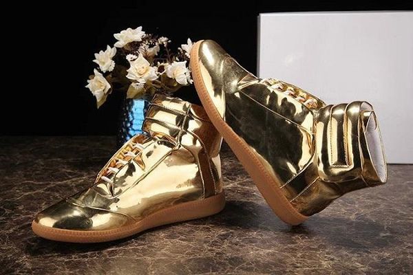 

new designer double box man name brand high hook&loop mixed colors flat sneaker outdoors shoes size 39-46 a08, Black
