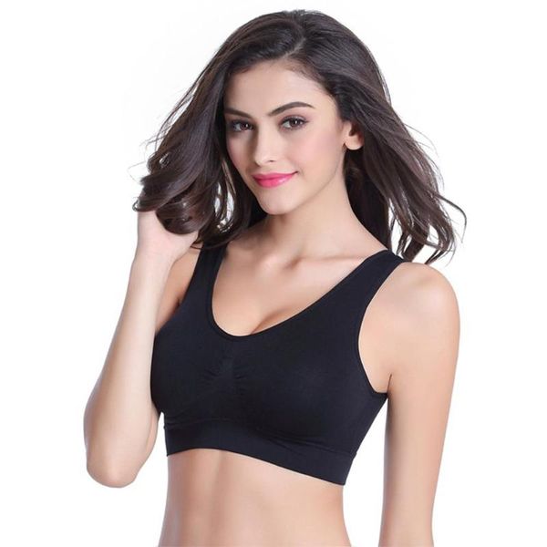 

gym fitness bra ladies solid elastic padded breathable underwear women slim brassiere yoga underclothes sportswear, White;black