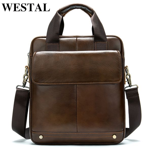 

westal shoulder bag for men genuine leather male messenger crossbody bags bussiness laphandbags for document design tote